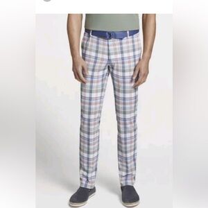 Peter Millar Crown Crafted Matlock Seersucker Galaxy Plaid 34/30 Pants